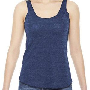 NWT AMERICAN APPAREL WOMEN'S TRIBLEND RACERBACK TANK TOP TRI-INDIGO SMALL